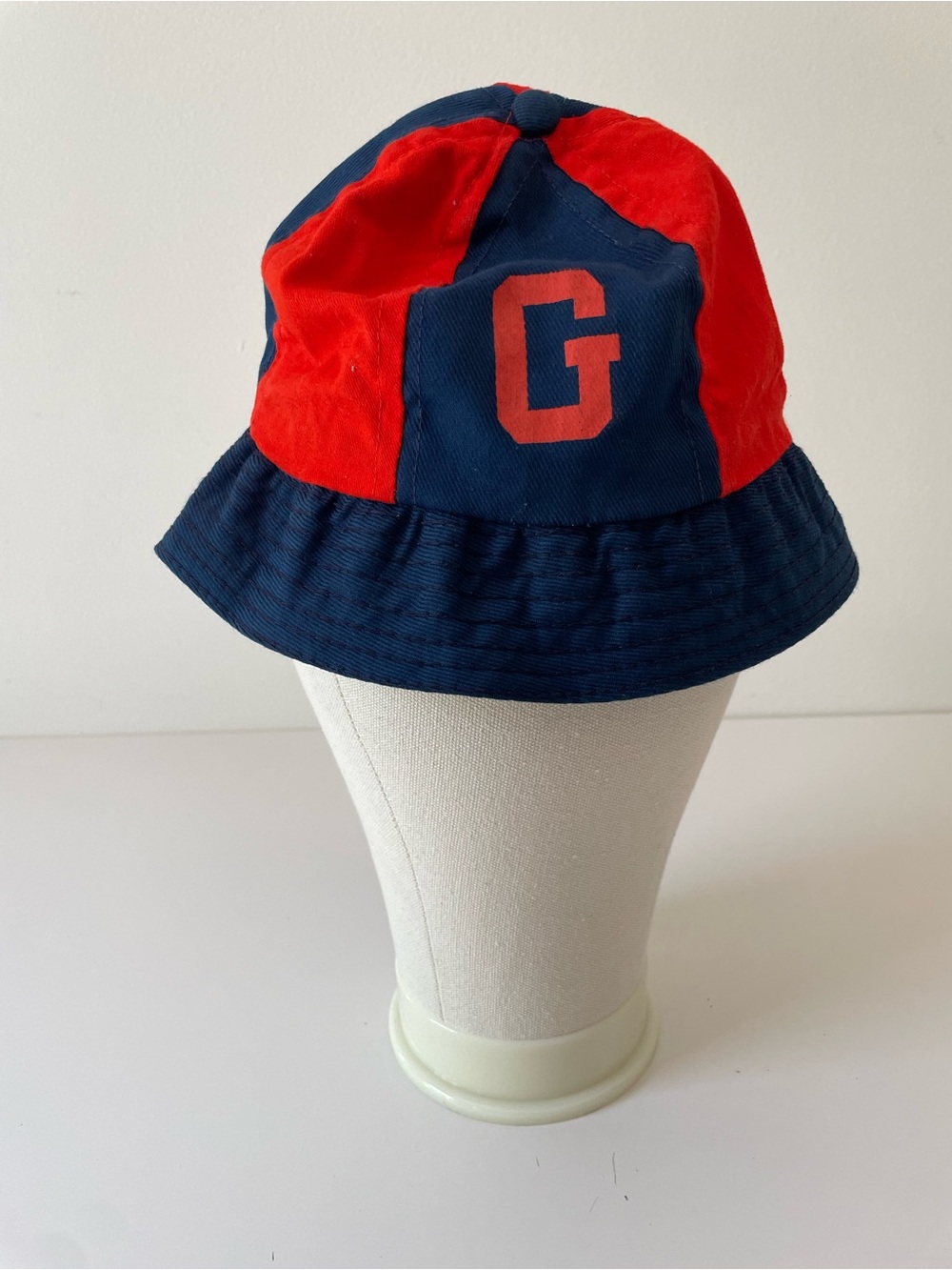 Orange and Navy Panel Bucket Hat with 'G' Logo